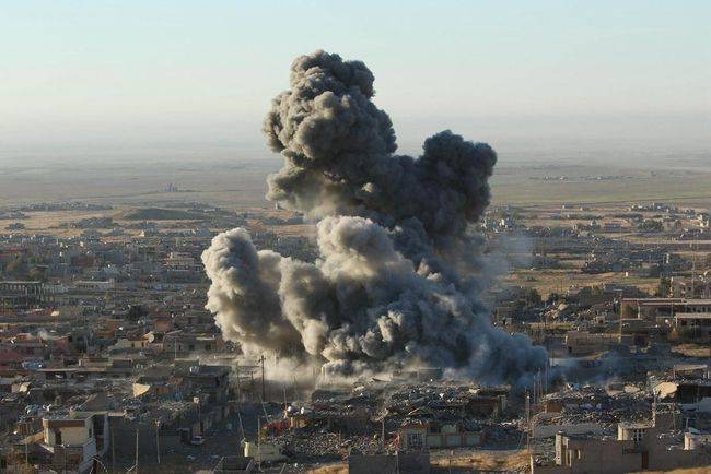 美国空袭巴格达图片
