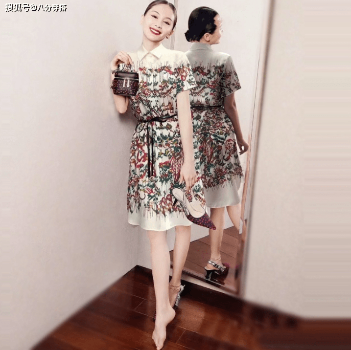 小个子|王子文真是小个子穿搭典范，穿豹纹连衣裙霸气十足，显高又显瘦