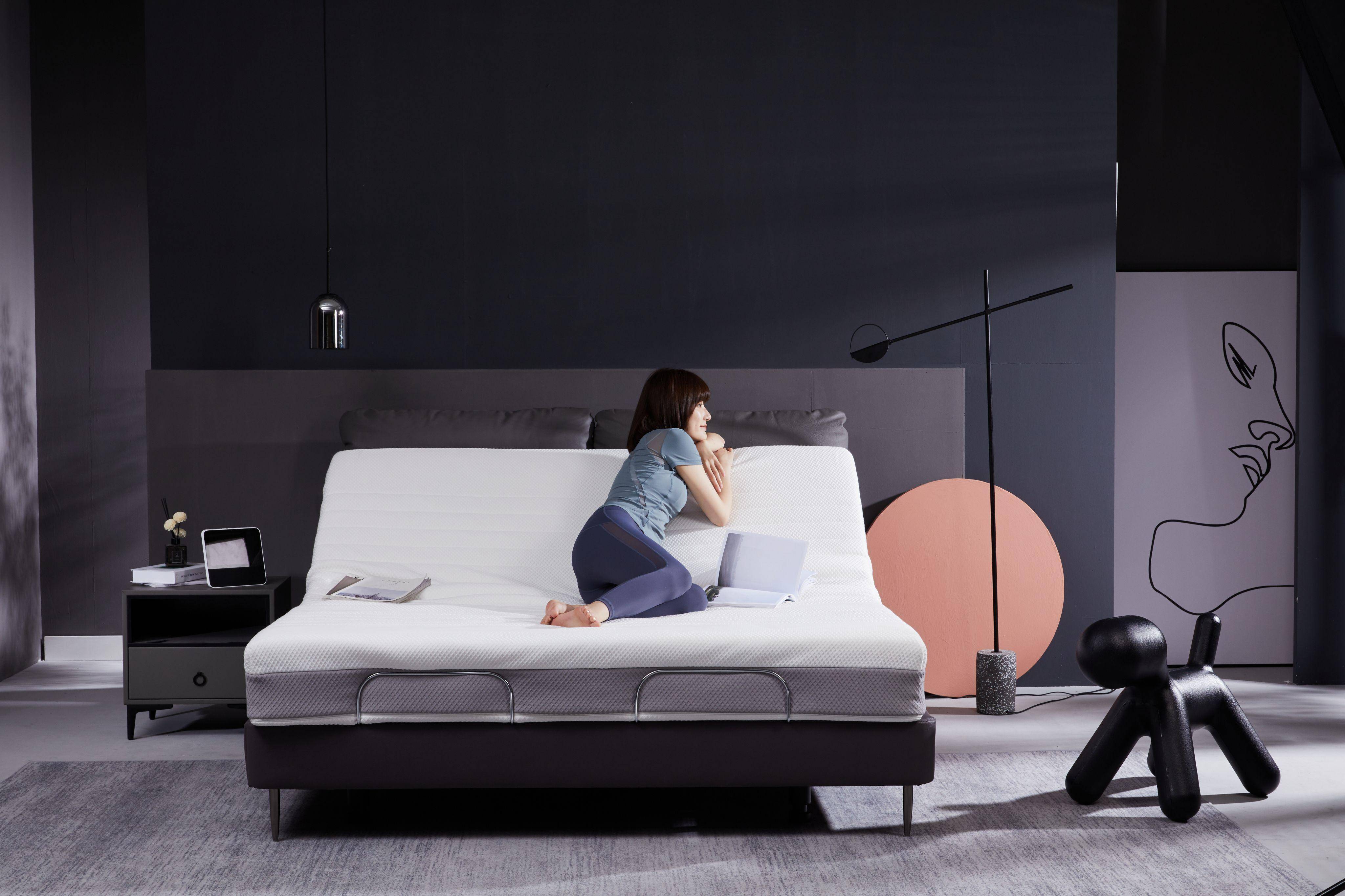 原创8hmilan智能真皮电动床s解锁更多舒睡模式开启睡眠新时代