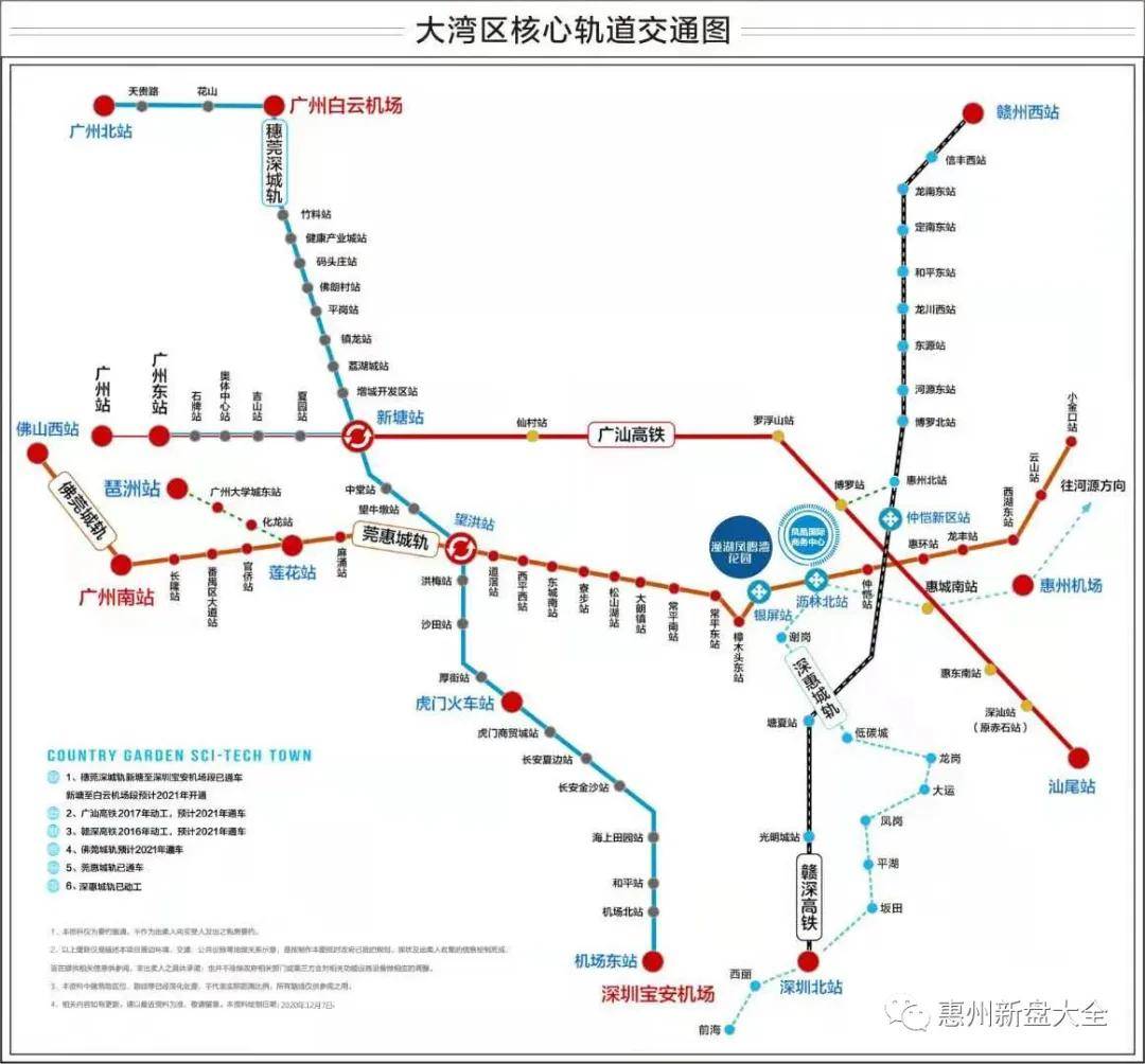 距離最近的高速路口僅約5km;99三軌道交匯: ①穗莞深城軌(已開通)