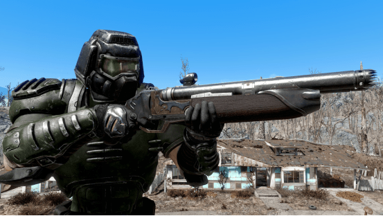 《辐射4》发布全新毁灭战士盔甲MOD，超强霰弹枪