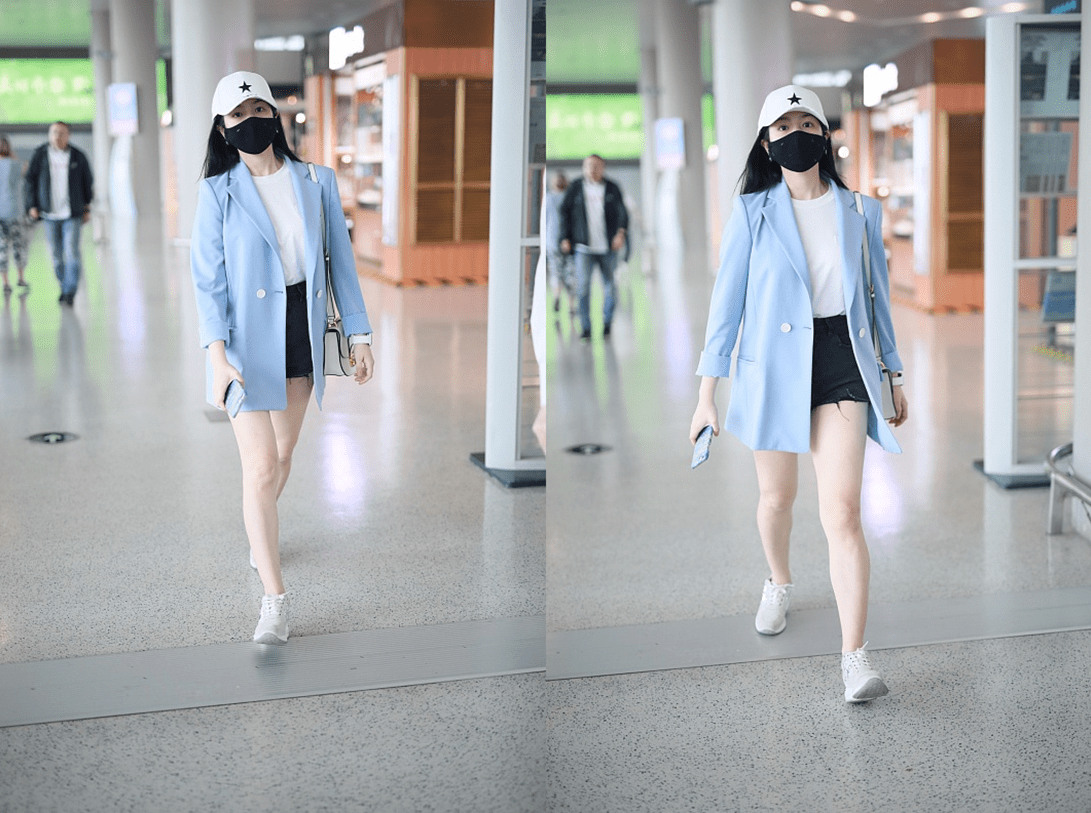 都能|陈妍希脸蛋肉肉的但腿好细,一身打扮随性慵懒,看着真不咋胖