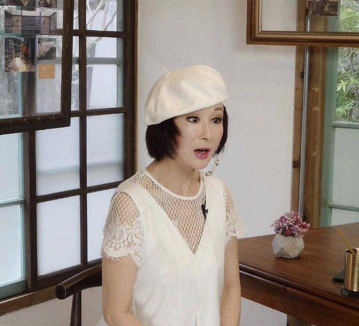 潘迎紫|70岁潘迎紫该服老了，穿V领裙录节目端庄，但满脸褶子显真实年龄