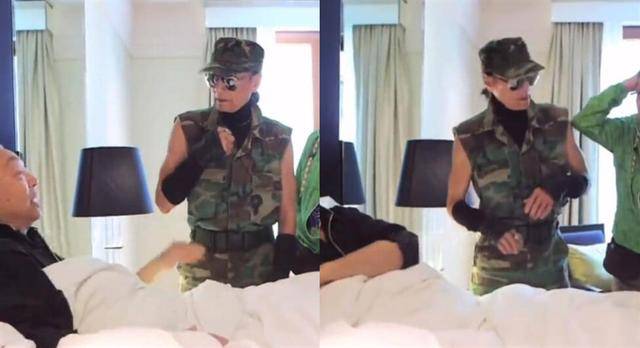 迷彩|85岁谢贤罕见露面看好友,穿迷彩无袖连体裤秀肌肉,比儿子还招摇