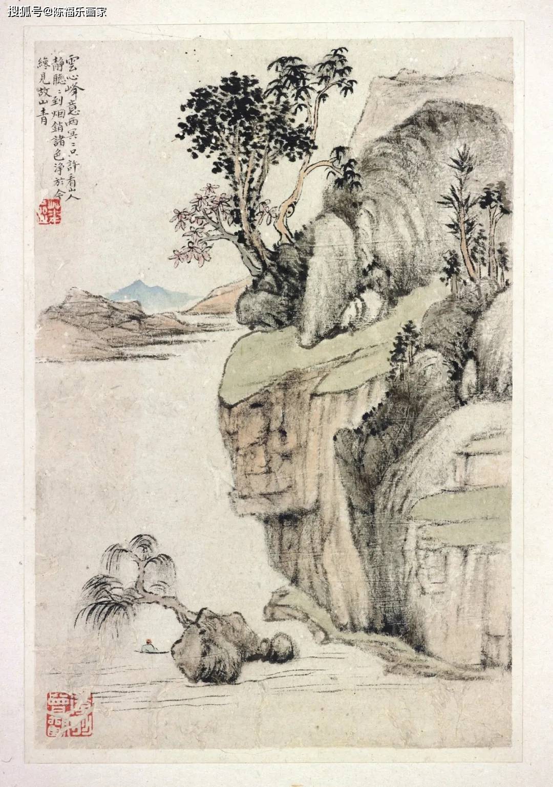 真作】江谿/山水人物図/掛軸☆宝船☆O-501 J amme.org.mz