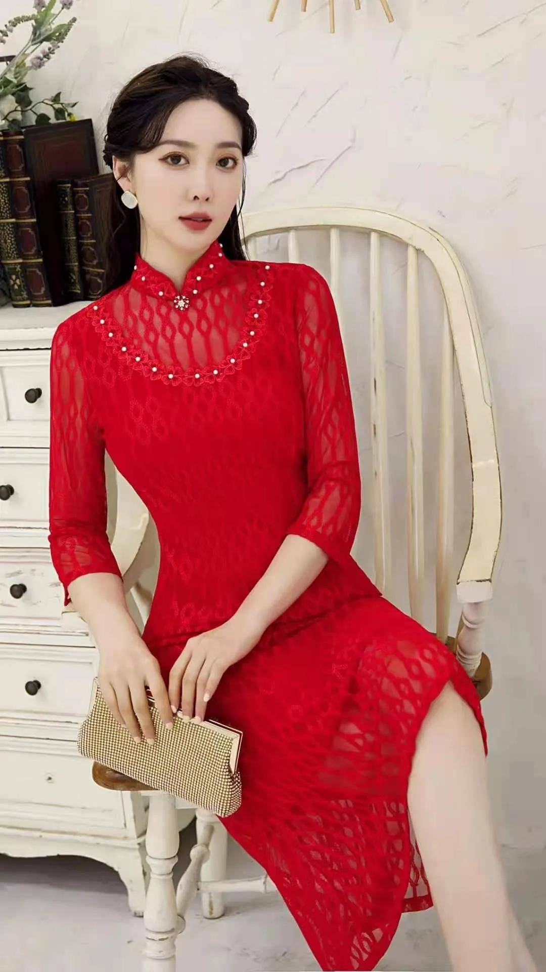 太美了这几款蕾丝旗袍贵气雍容又显身材让穿着的女性美刚刚好