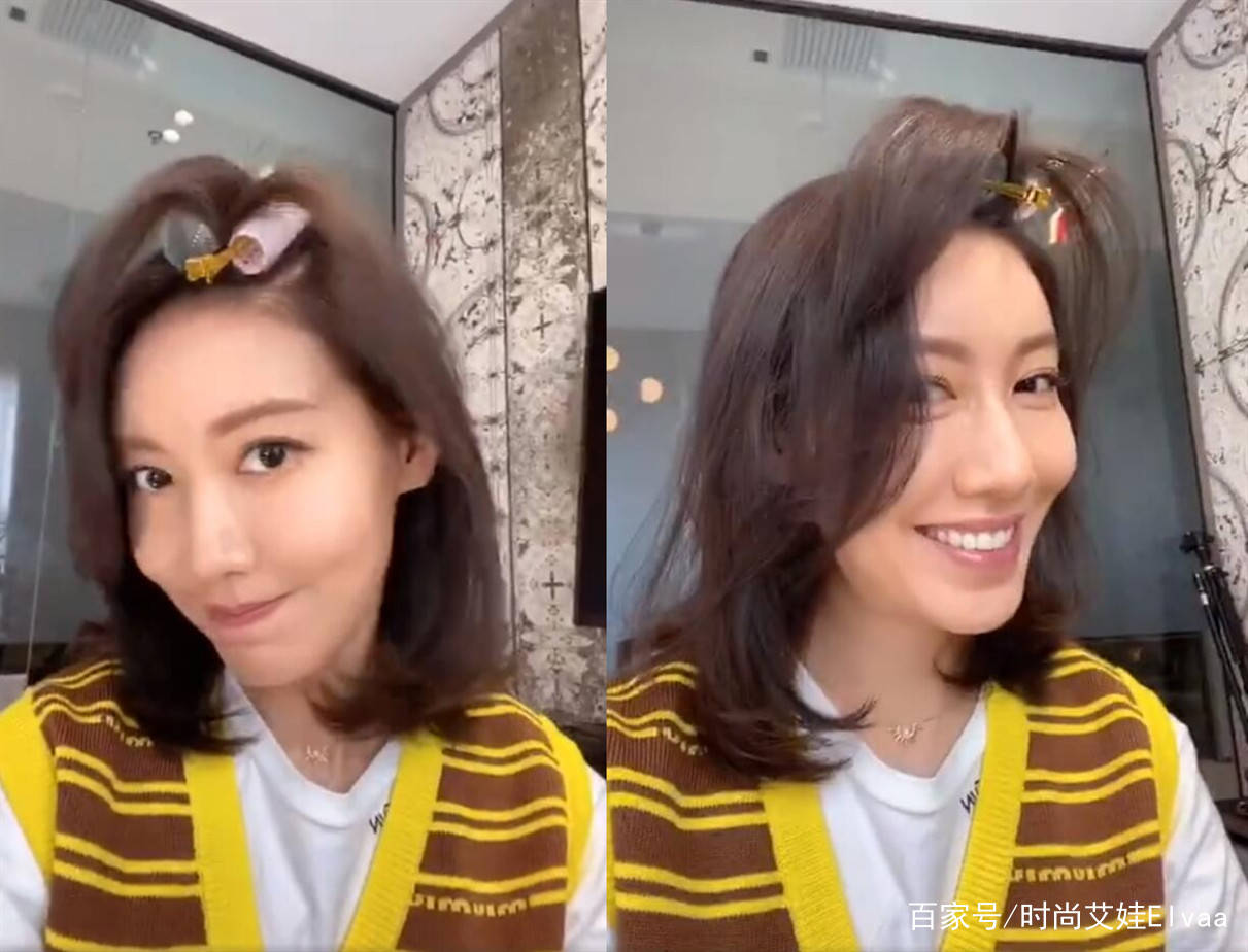 毛衣|高秀扮年轻不违和，马甲毛衣配“天线”马尾辫好甜，38岁少女感依旧