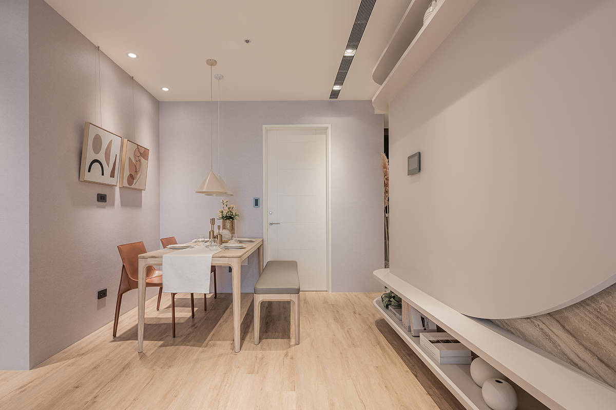 杏仁色调的浅色空间!99㎡轻暖日光居所