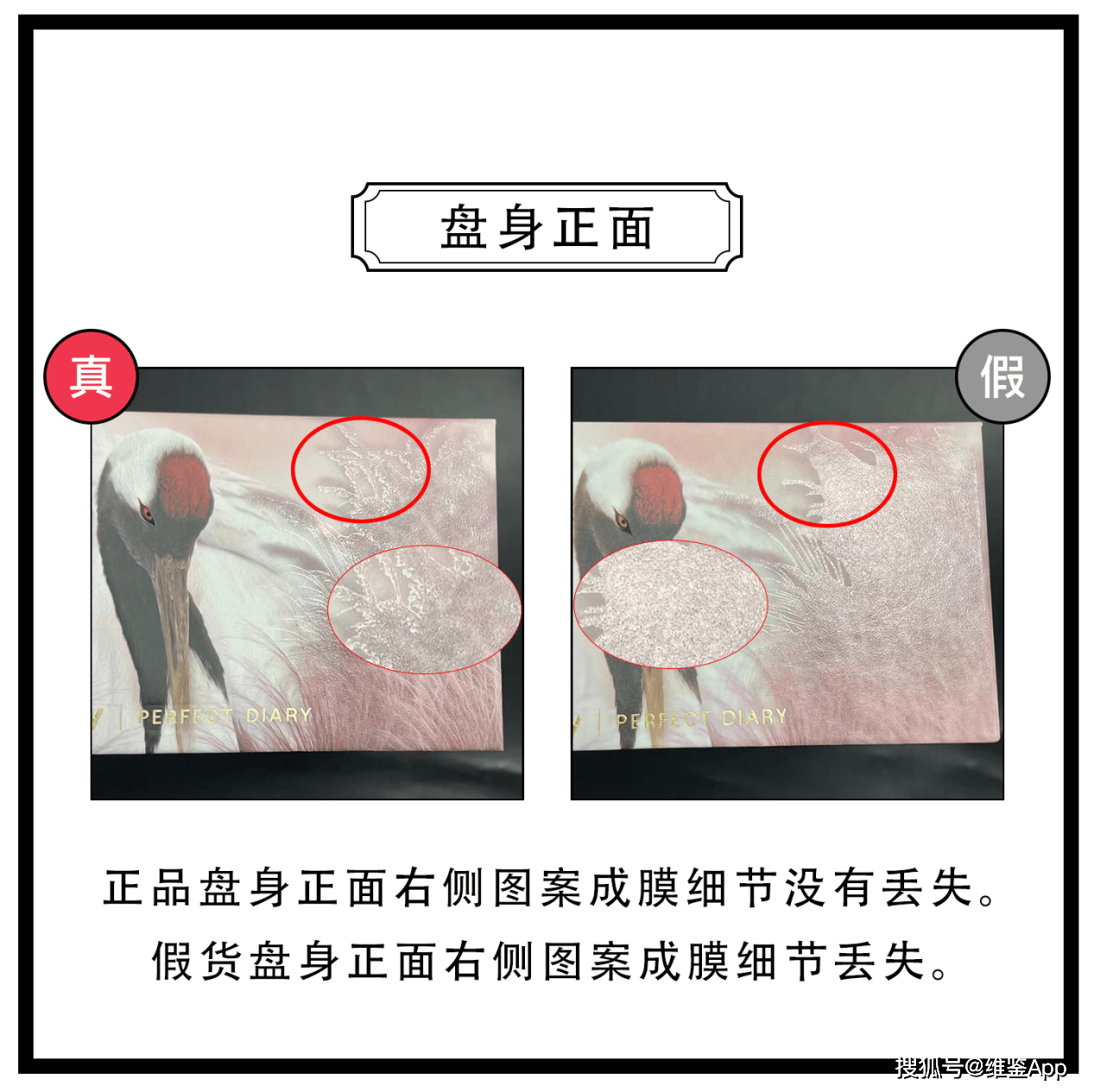 图案|完美日记丹顶鹤眼影盘真假鉴别