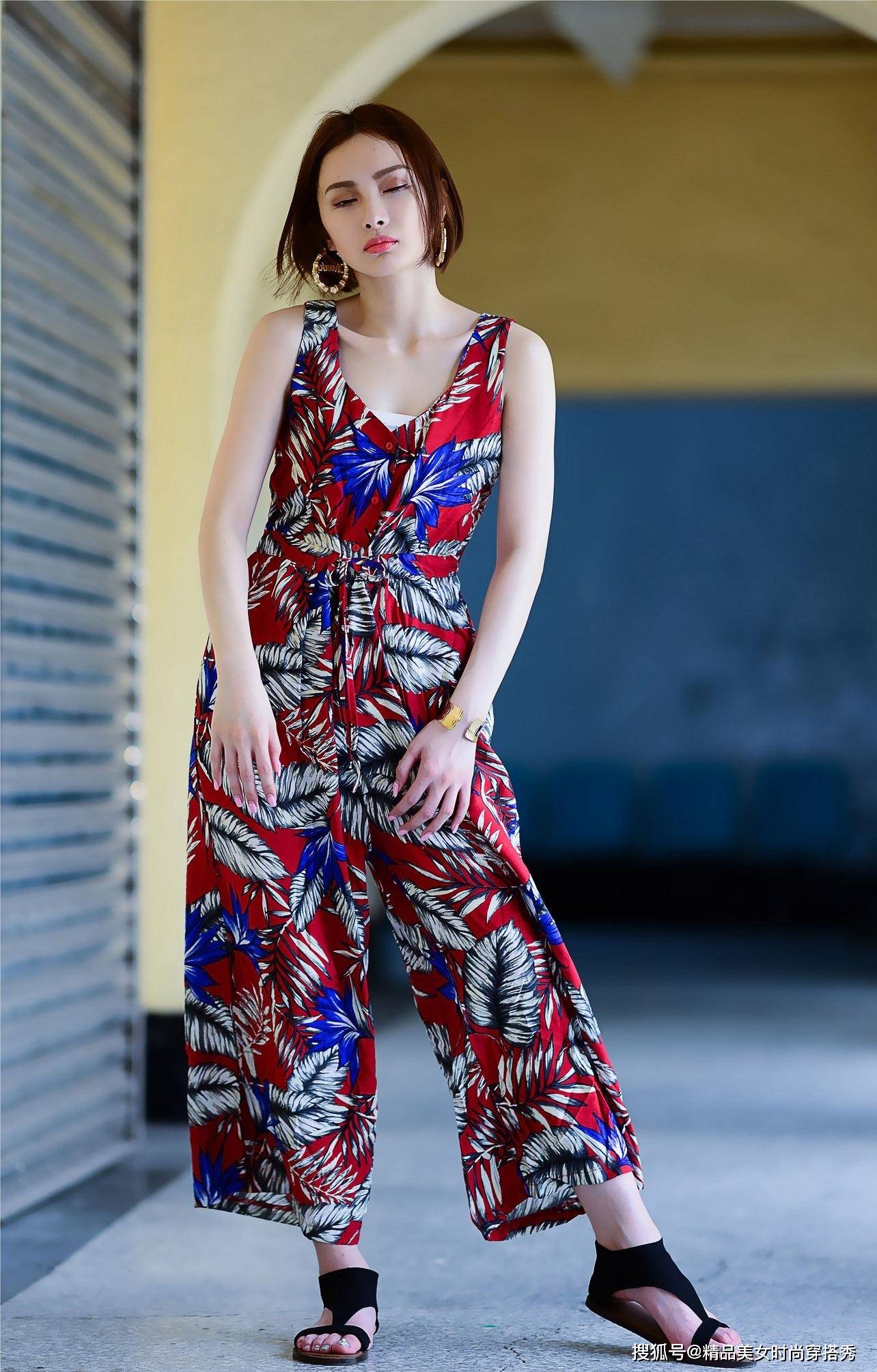 连体|印花连体裤，清凉舒适，初秋穿在身上刚刚好