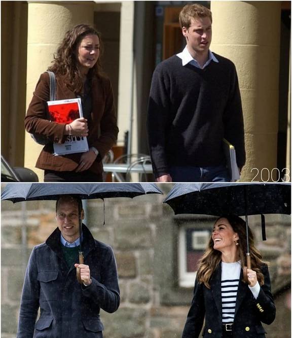 公主|凯特威廉重返母校,凯特穿粉衣重返初恋,雨中漫步美如画?
