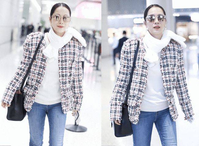 私下里|40+的海清没有“明星包袱”，私下里穿牛仔外套，看着简单又纯粹