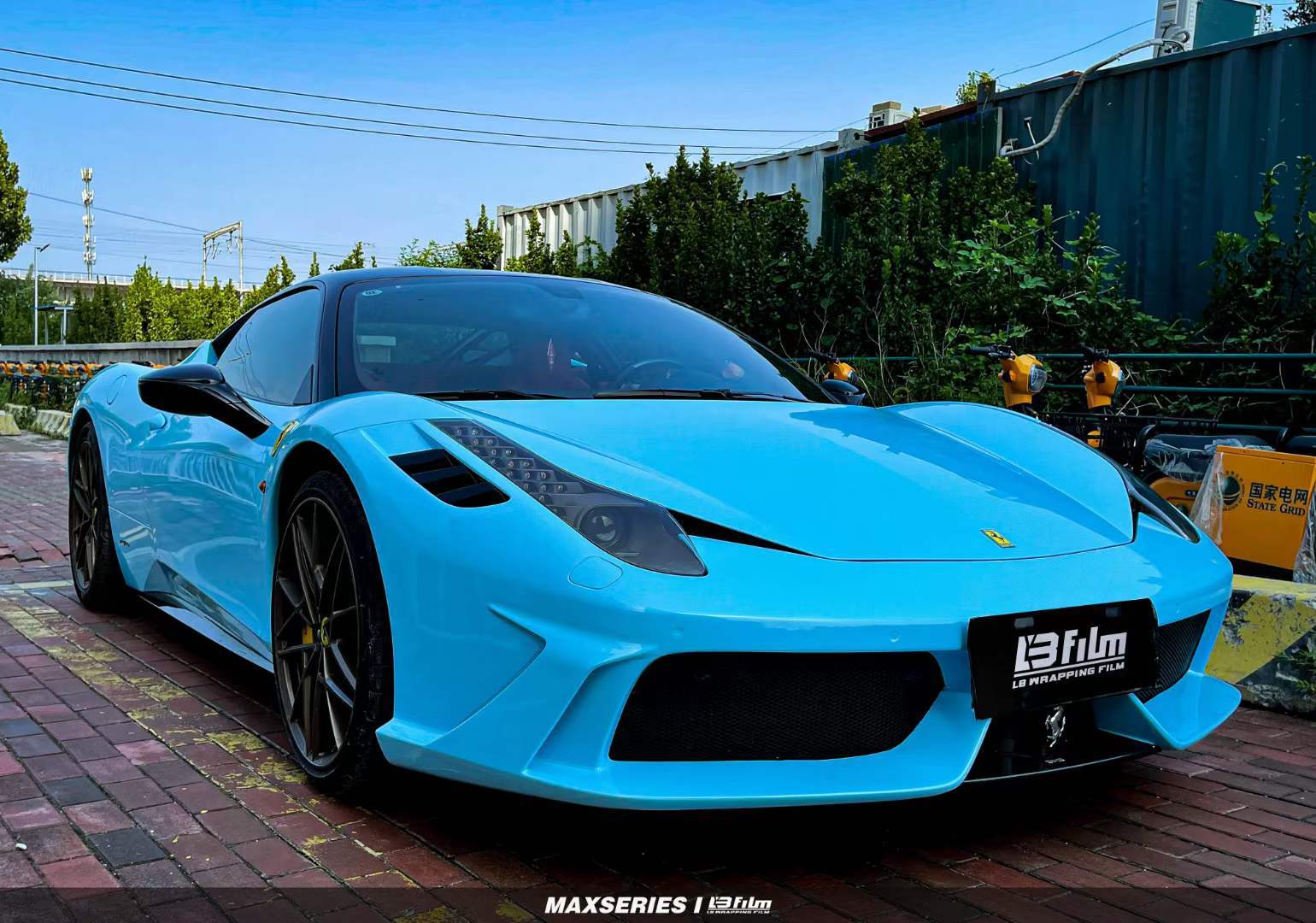 法拉利-458汽车贴膜lbfilm x #maxseries大学蓝