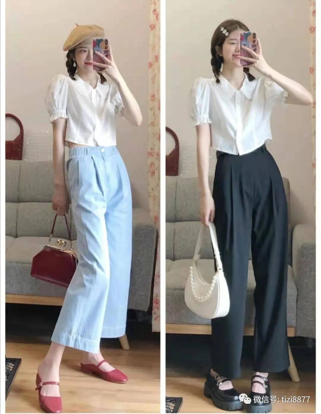 设计|九分阔腿裤怎么搭配上衣和鞋子