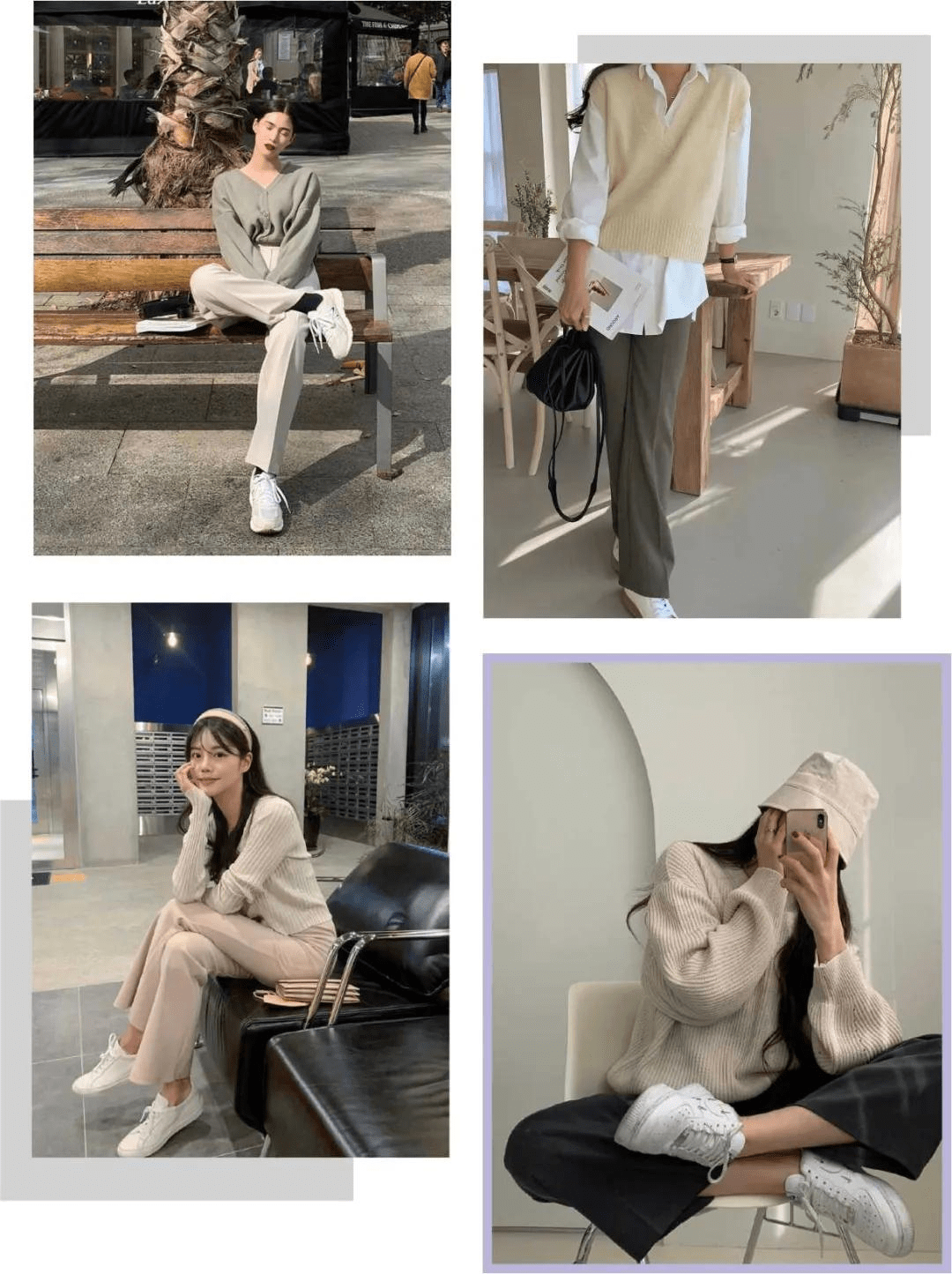 整体|早春look运动鞋“4款穿搭”，特别是第二款，时髦有气场