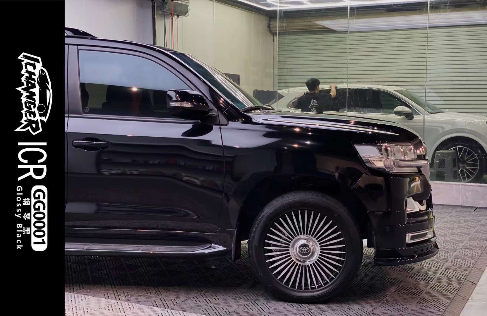 丰田汉兰达汽车贴膜ichangericr改变者改色膜钢琴黑