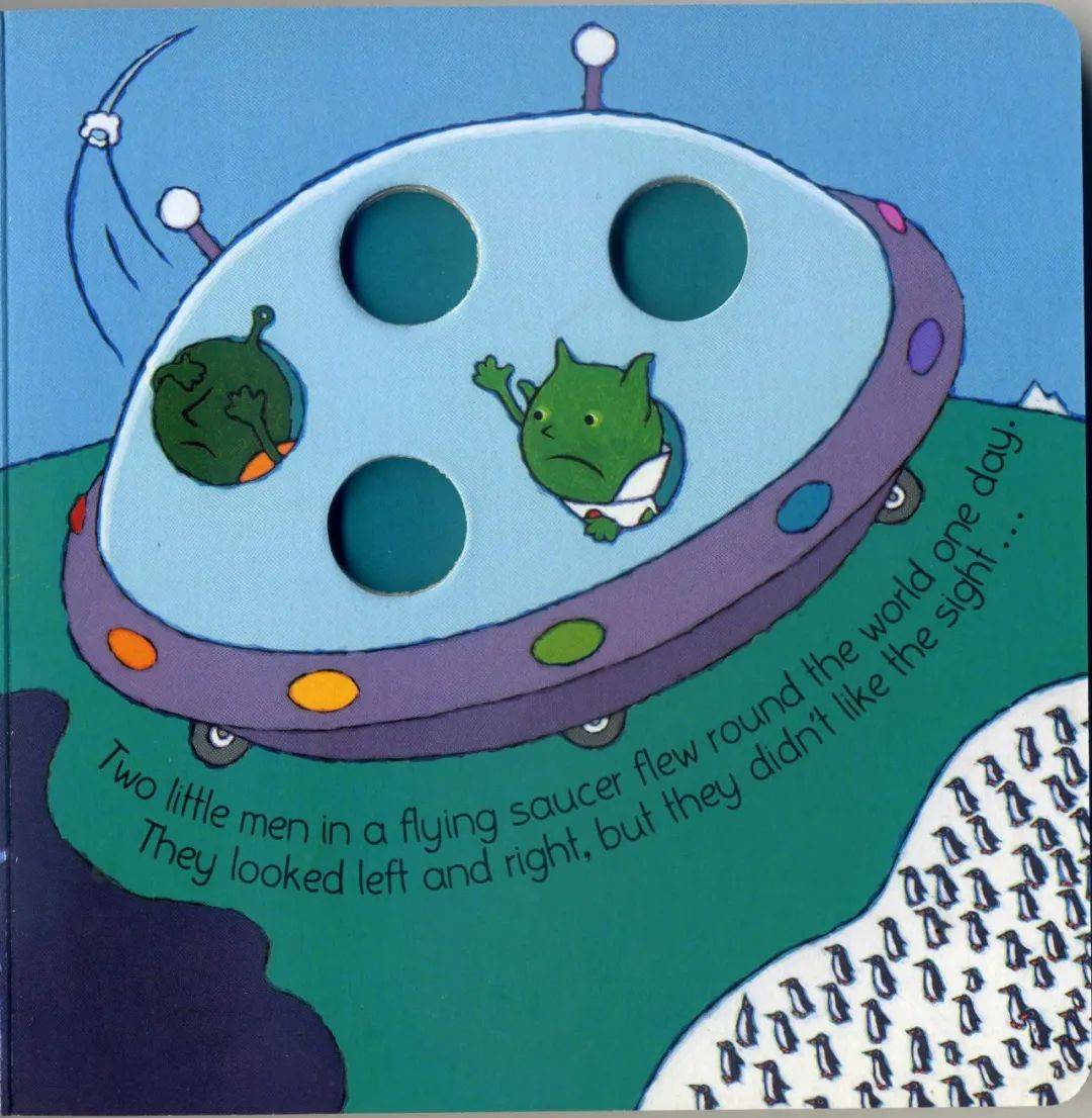 英语绘本|在飞碟里的五个外星人 five little men .