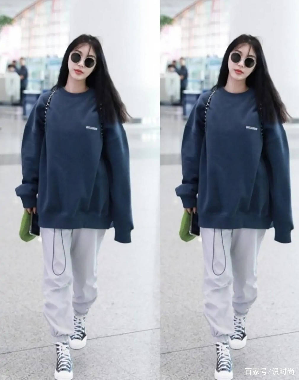 黑色|33岁的李菲儿挺会打扮，学生装搭配清纯可爱，大长腿是格外吸睛