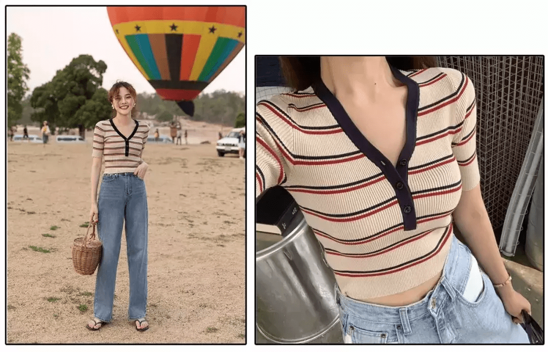 条纹|初秋针织衫,舒服百搭显气质,上身直男斩