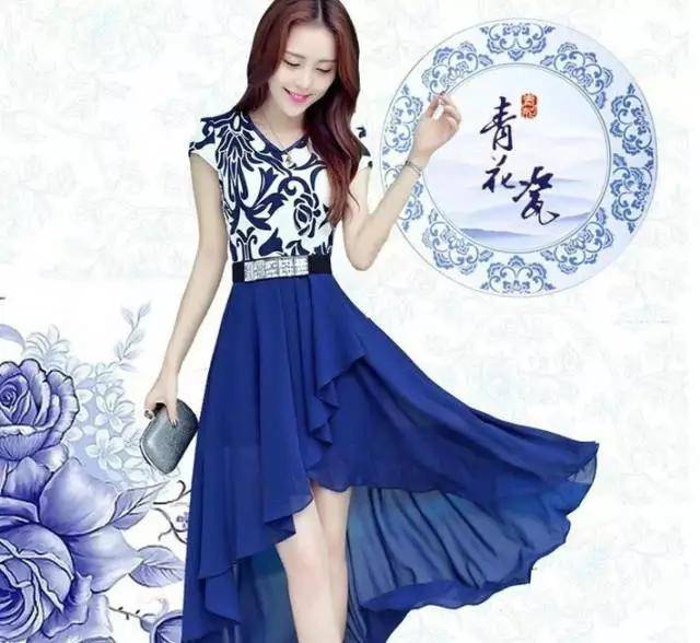 青花瓷|当旗袍碰到了青花瓷，相互衬托，真乃天作之合