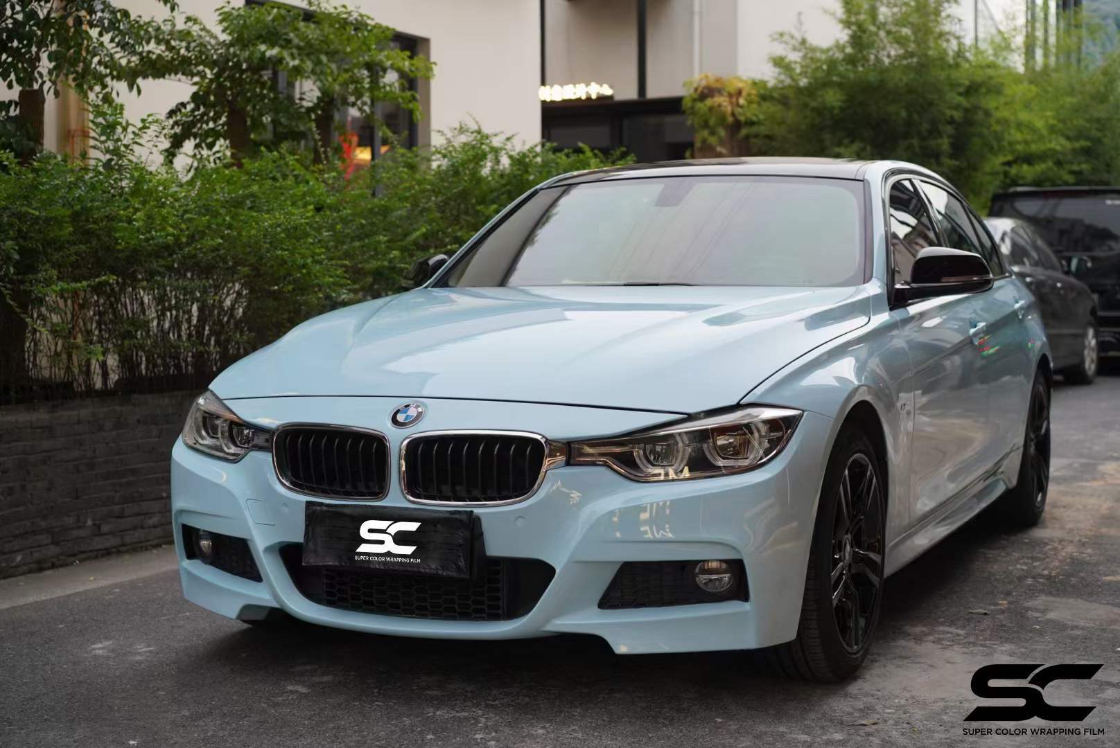 宝马3系贴膜装贴sc改色膜pet冰川蓝