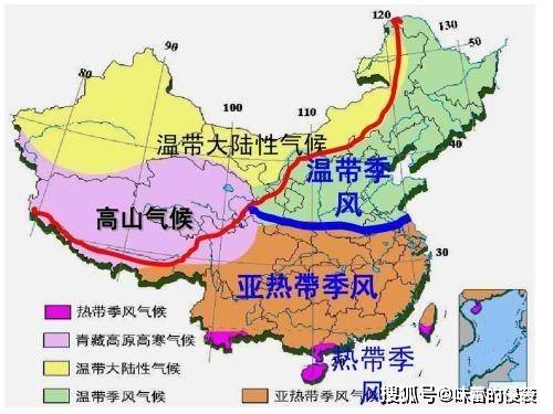 而以北地區以落葉林為主;秦嶺以南的氣候以亞熱帶季風氣候為主,而秦嶺