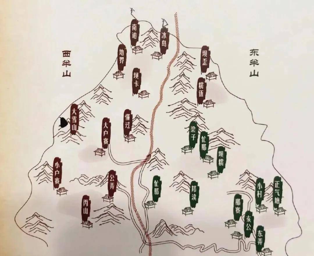 两山中,一座是邦马山,一座是马鞍山,一河为南勐河,一坝指勐库坝.