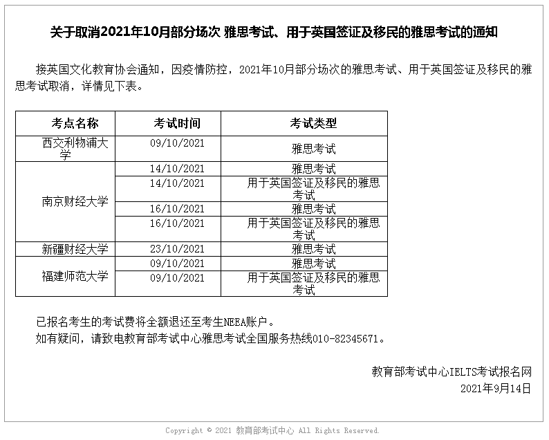 教育|雅思官宣9月和10月部分纸笔、机考调整or取消！（9.16更新）