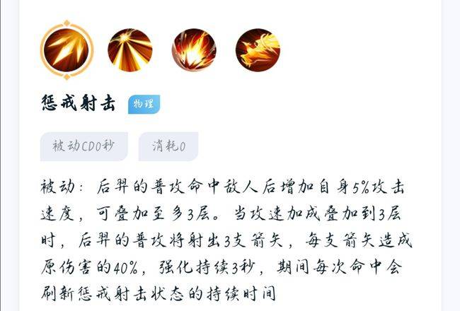 这也是后羿能够持续输出的主要技能,后羿的普攻三次之后就会将普攻