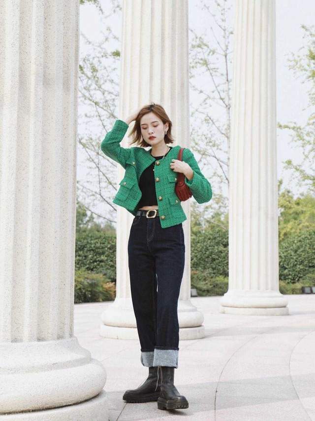 感觉|秋天不穿裙子也很浪漫,针织开始搭配牛仔裤优雅大气,高级时髦
