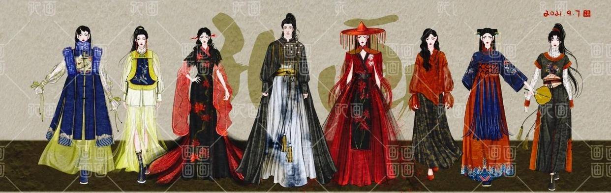 整体|当这组手稿出现时我多么希望它做成成衣!就像是“国际汉服”一样