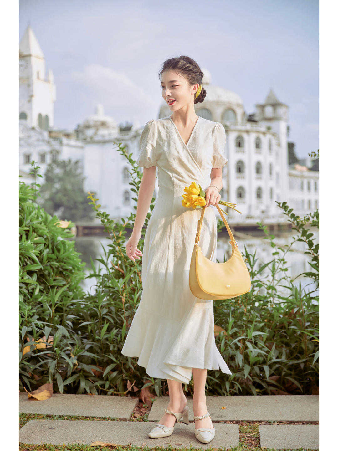 裙子 秋天,穿“小白裙”高级又清新,搭配西装外套干练洒脱,温柔时髦