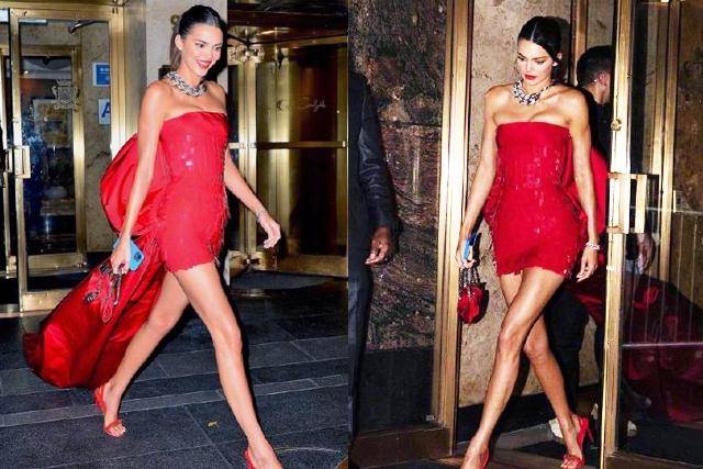 身材 肯豆少女感爆棚，珍珠礼服亮出人鱼线，艳压姐姐卡戴珊2