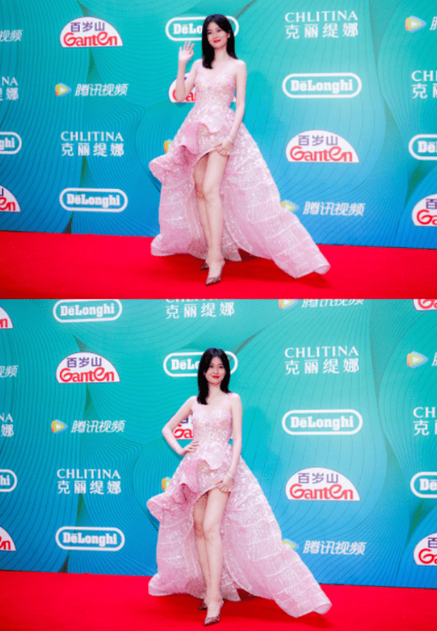 视觉 感觉乔欣的打扮成熟“过头”了,但红唇卷发配抹胸裙,简直太美了