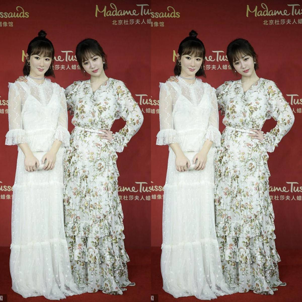 真嫩 杨紫的脸比雕塑灵动多了,穿碎花裙感觉真嫩,笑起来太阳光了