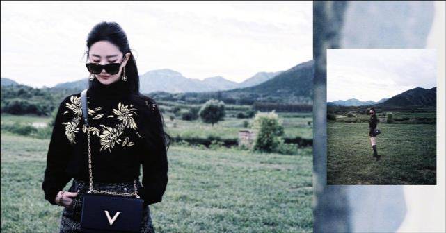 黑色 刘亦菲旅游照彻底大爆火！穿高奢拍大片美到爆，巨星气场势不可挡