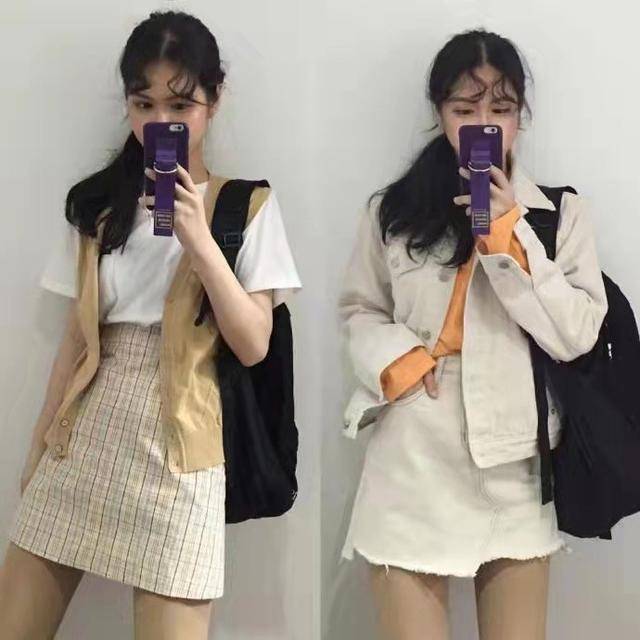 卫衣 秋天的美感少不了“短裙”，卫衣、衬衫搭起来，穿成时尚女郎