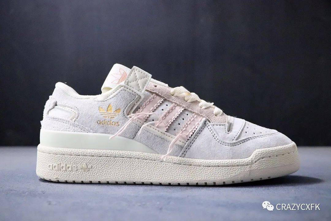 收尾 阿迪达斯 Adidas Forum 84 Low 牛仔米白线头低帮运动板鞋