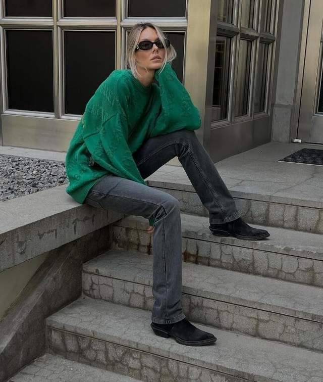 大衣莫斯科时尚博主Yana Koroed秋冬穿搭示范 简约风格大爱了