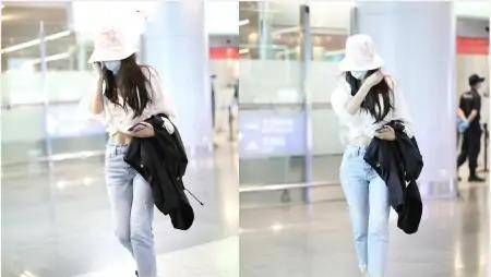 身材 杨颖穿露脐上衣配牛仔裤腰细腿长,这样的穿搭你喜欢吗?