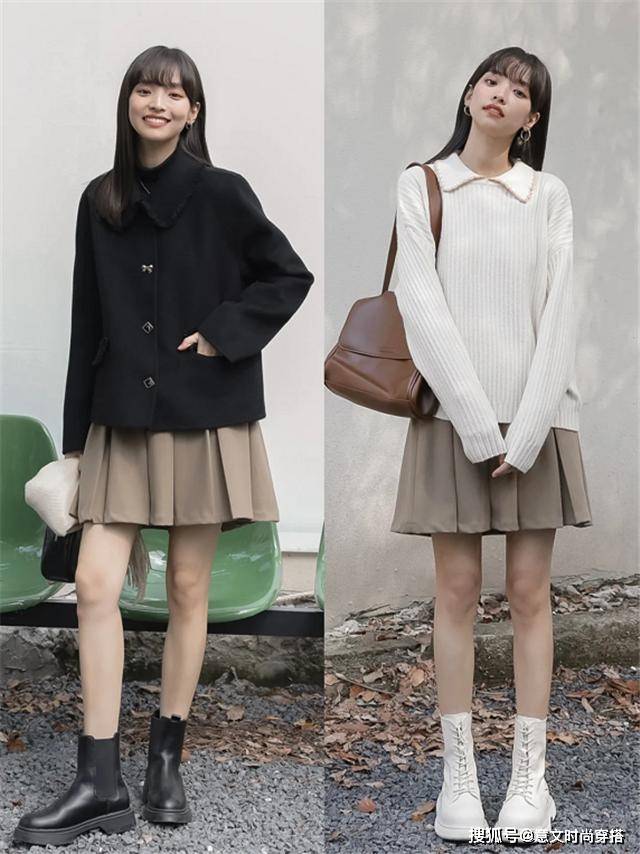 身材 最近火了一种穿法：毛衣+半身裙，照着穿洋气显瘦，温暖整个冬天