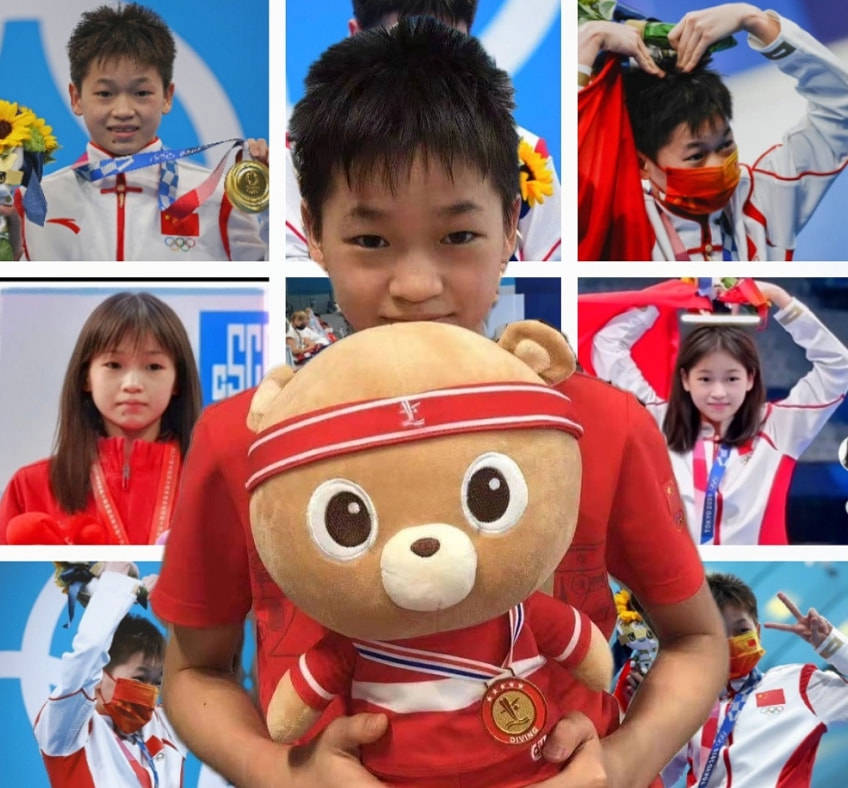 全红婵真喜欢毛绒玩具,抓着奥运吉祥物不撒手,生怕被抢走_娃娃