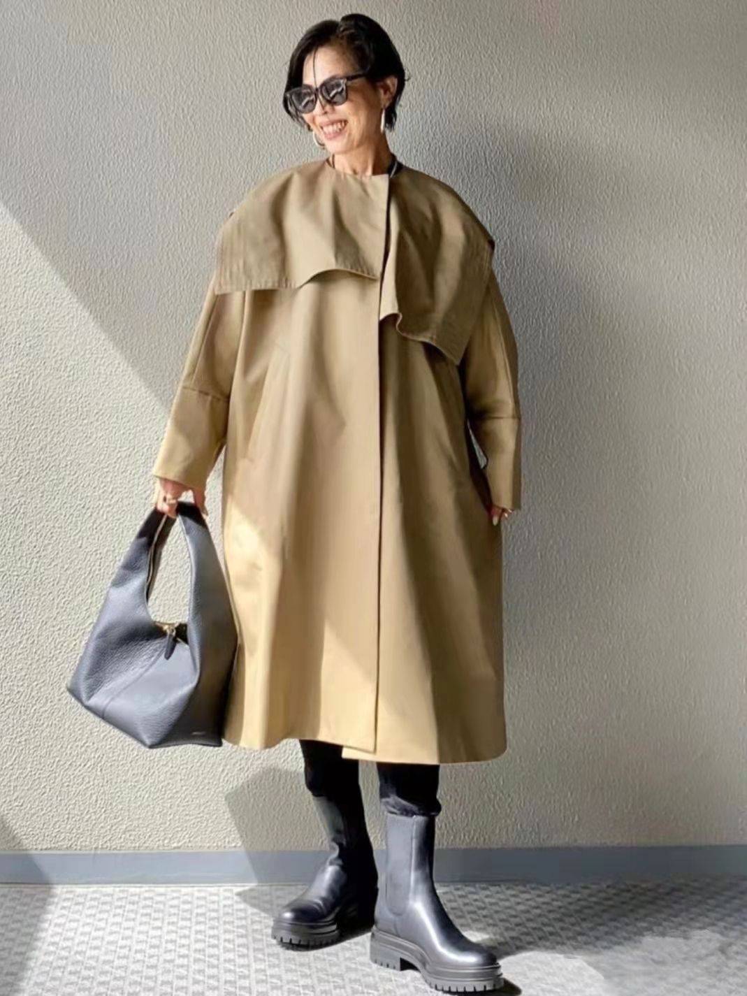 重心 这才是奔六女人该有的冬季打扮,不显老不扮嫩,1米53也能很大气