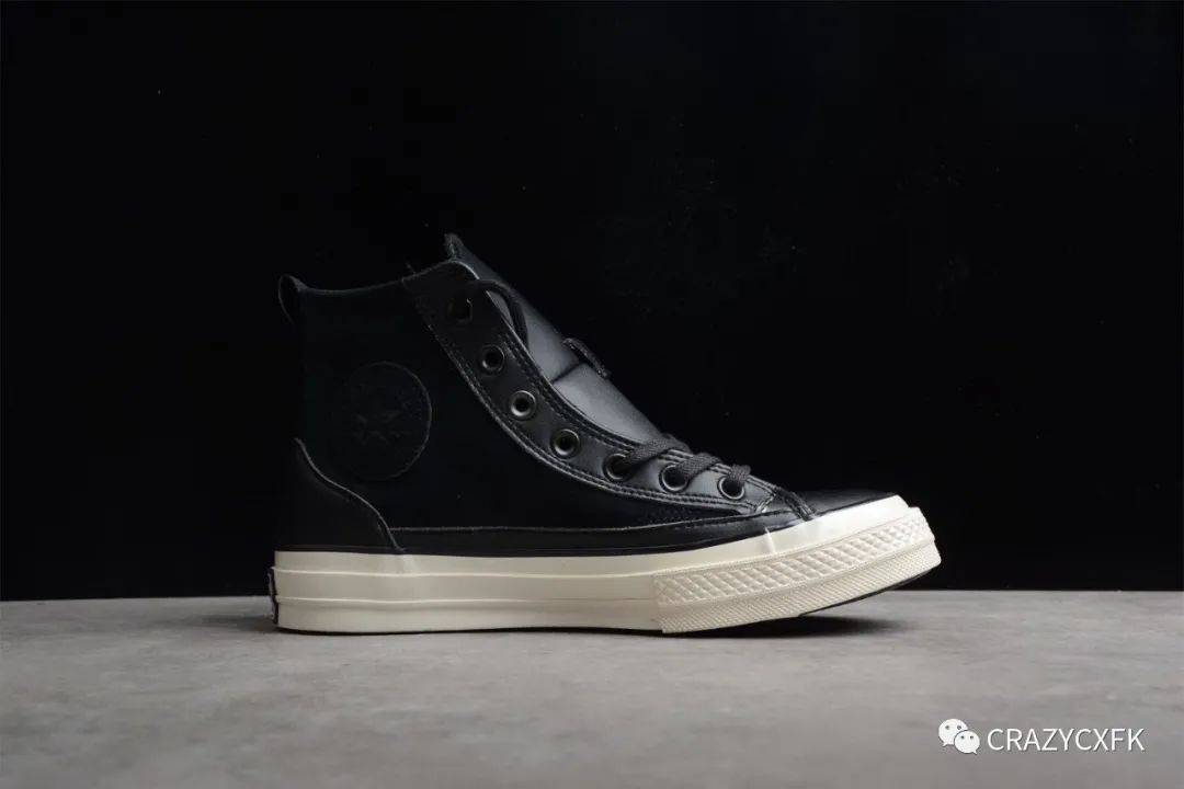 黑色 匡威联名 Converse x Haven GORE-TEX 高帮工装风黑色拼接皮面板鞋