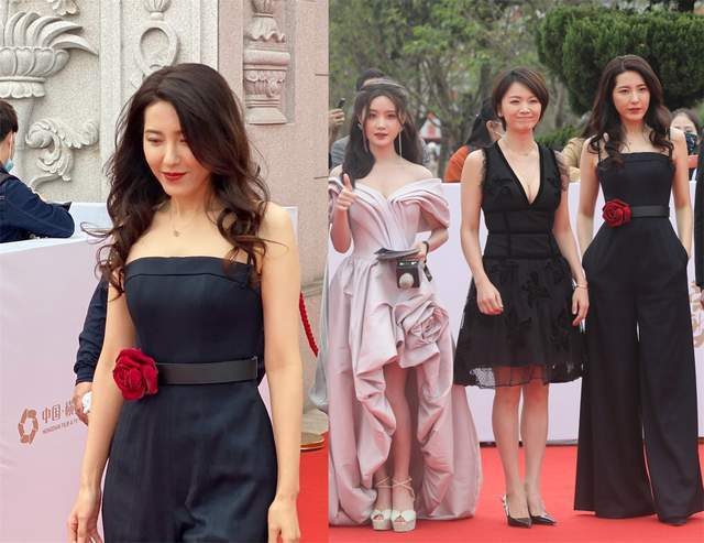 横店 周也礼服配球鞋,王丽坤古装发髻配西装!这场红毯也太随意了吧