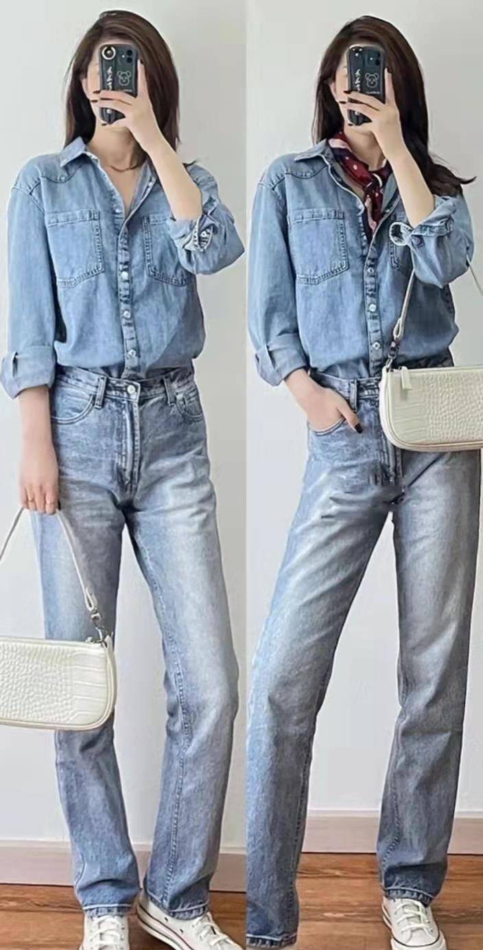 大衣 时尚百搭的牛仔衬衫,让你的秋天不再单调,日常通勤都可以穿