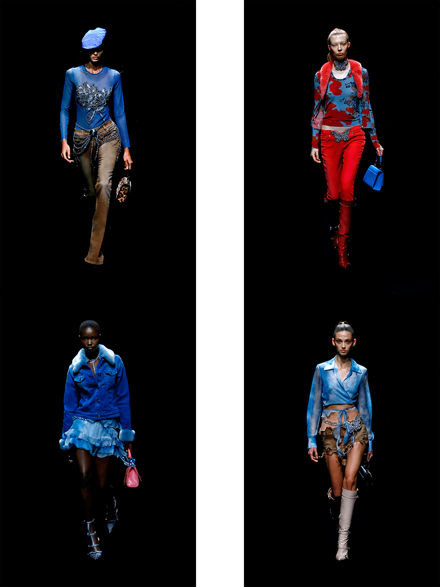 视觉 Blumarine 2021秋冬,虽然不太暴露,不过还是更多了一些怀旧与性感