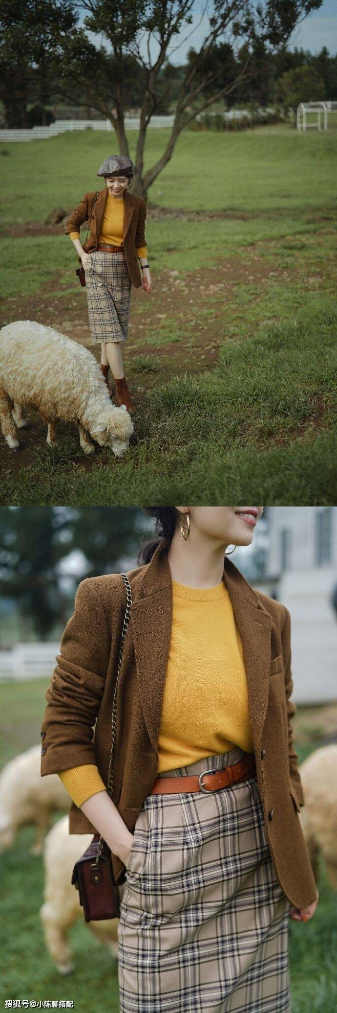 颜色 穿衣别太复杂，中年微胖妈妈们试试“半裙+靴子”，显瘦又高级