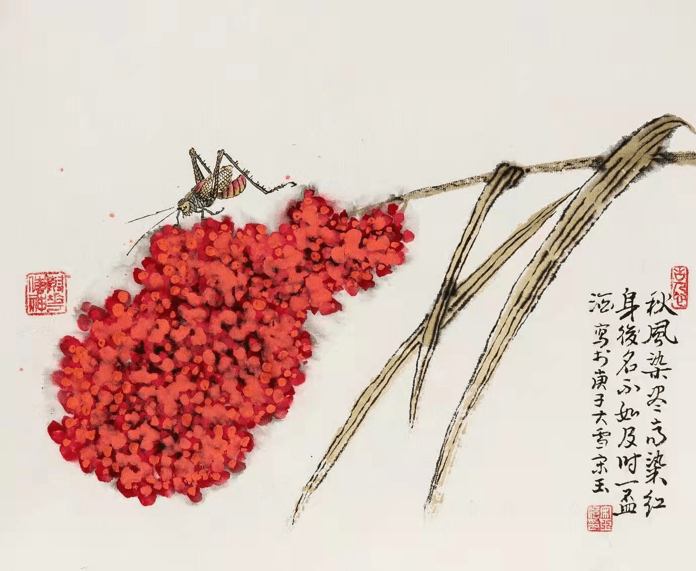 紅高粱國畫使人驚豔宋玉東方紅國畫展在瀋陽舉行