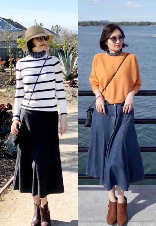 牛仔 秋天还是“短靴”最时髦，配裤子、裙子洋气大方！50+这样太年轻